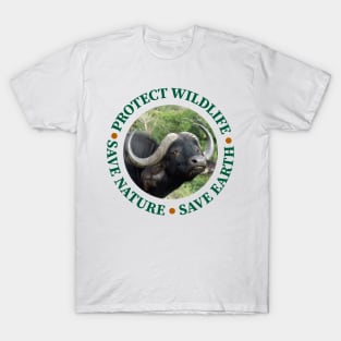 Wildlife Conservation Earth Day Buffaloes T-Shirt